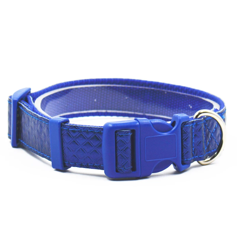 Новый Bling из искусственной кожи ошейник поводок синий для малых и средних собак