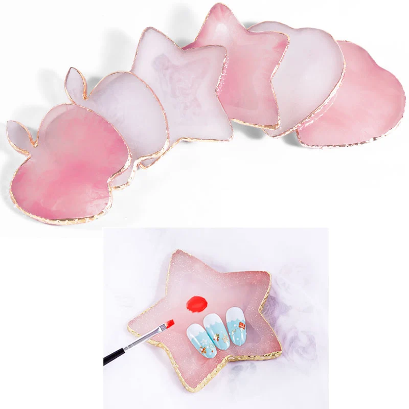 1 шт. палитра для ногтей из натуральной смолы смешивания цветов держатель