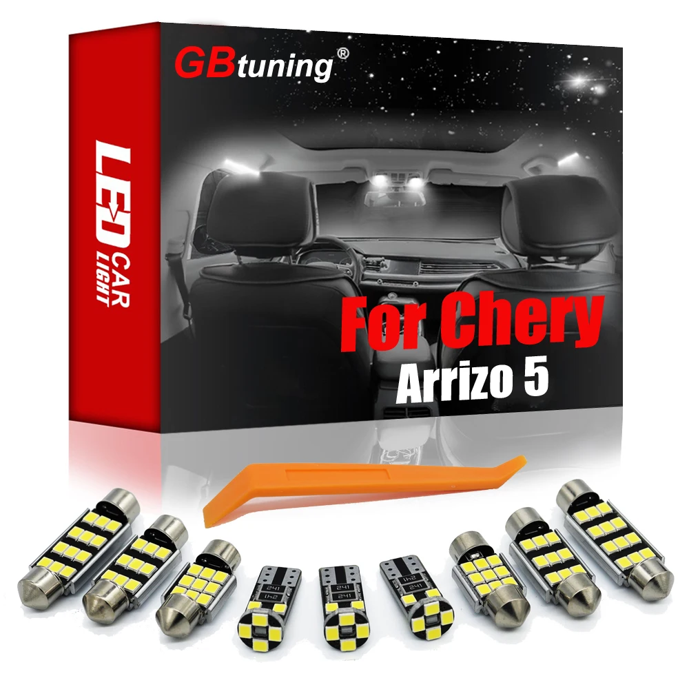 

GBtuning Canbus Error Free светодиодный 10 шт для Защитные чехлы для сидений, сшитые специально для Chery Arrizo 5 2016 2016 + автомобиля внутренний купол карта лам...