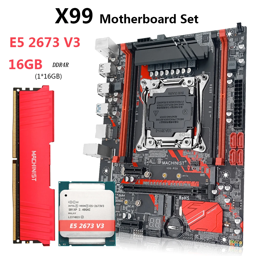

Комплект материнской платы Machinsit X99 с процессором XEON E5 2673 V3 1*16 Гб DDR4 2133 ECC память LGA 2011-3 четырехканальный процессор