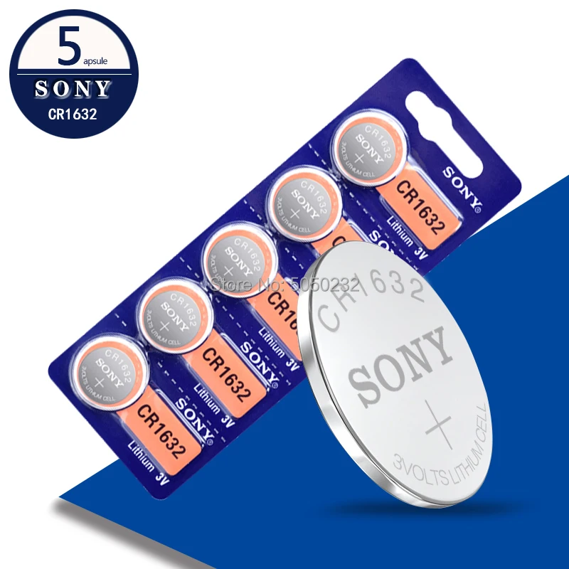 5 шт./лот для Sony оригинальный CR1632 кнопочный элемент батарея часов автомобильный