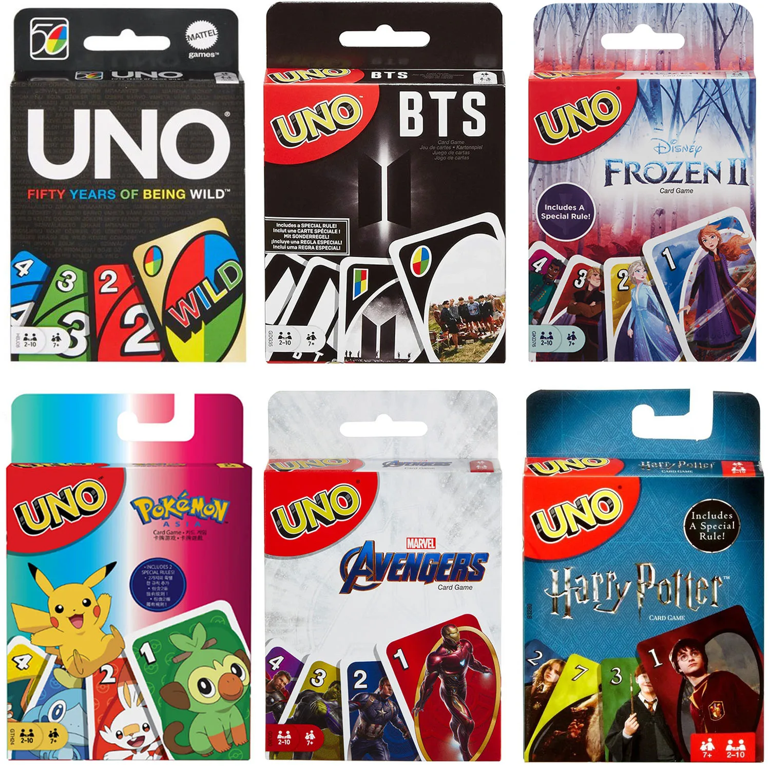 Mattel UNO 50 BTS замороженный Покемон uno юбилейное издание покерные карты игра для