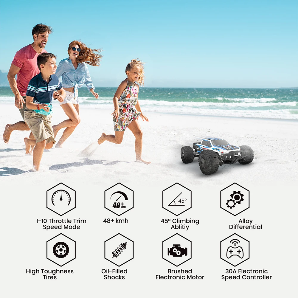 

DEERC 9200E 1/10 Scale Super High Speed 40km/h Climbing Rock Crawler Rc Car Scale Mobil Remote Control 2.4Ghz 4WD Off Road Vehic