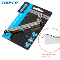 toopre 3 pcs cycling tire lever pry up tool mountain bicycle type metal pry bar stainless steel bike wheel remover repair tools