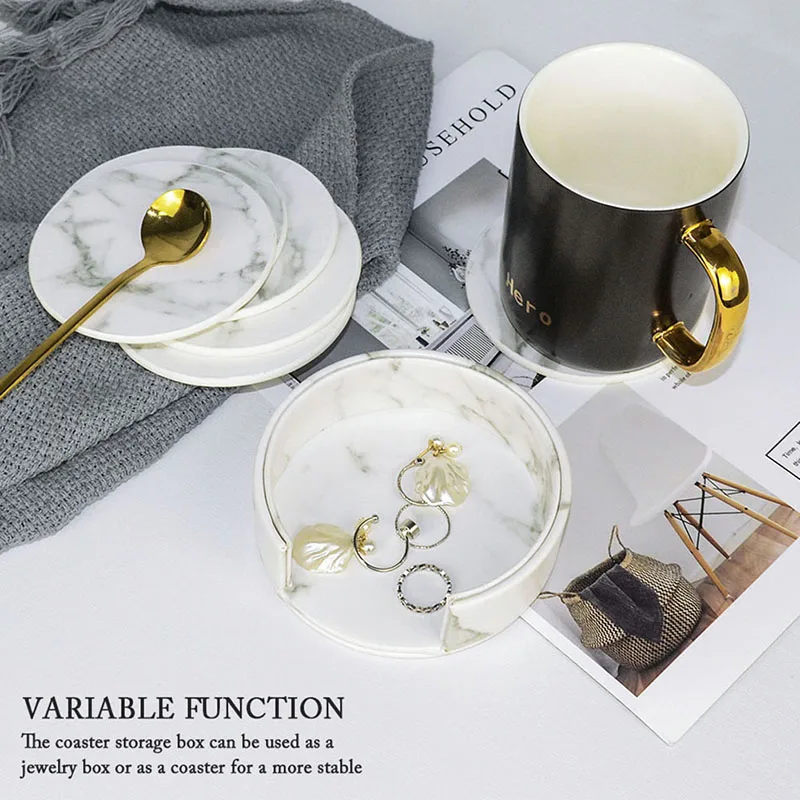 6 шт. Мраморная Подставка для стаканов чайная подставка столовые приборы