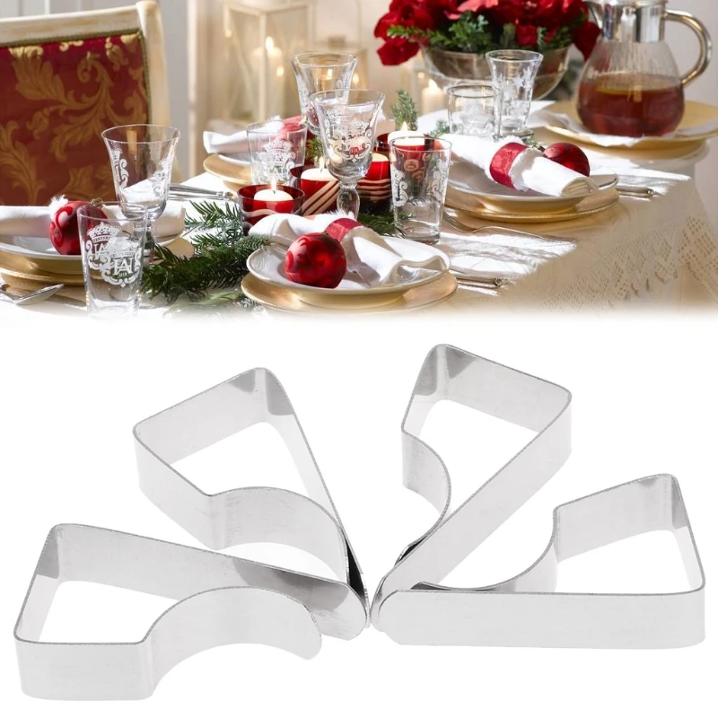 

53CA 4Pcs Stainless Steel Table Cloth Tablecloth Clip Clamps Holder For Party Wedding