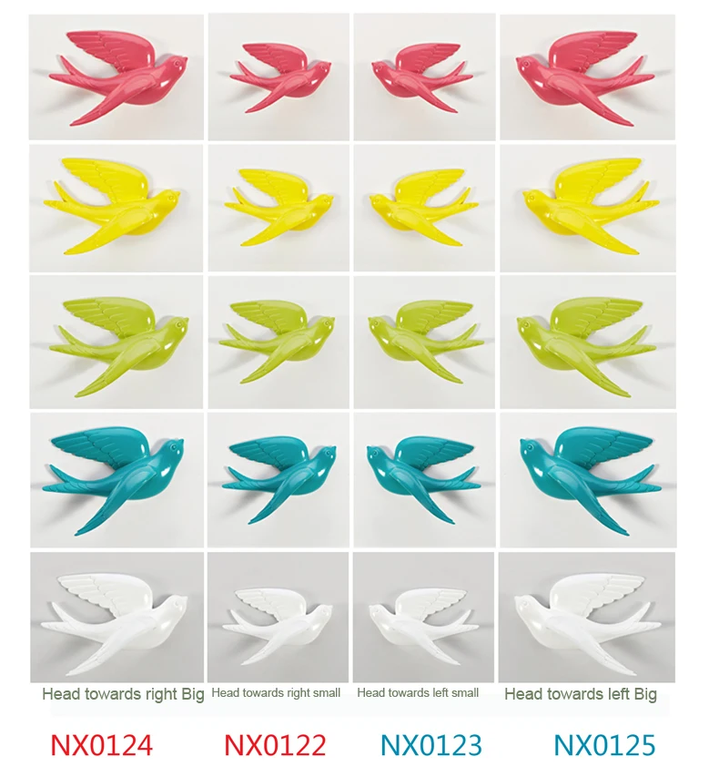 Искусственное украшение для стен статуи Ласточки из смолы домашнее