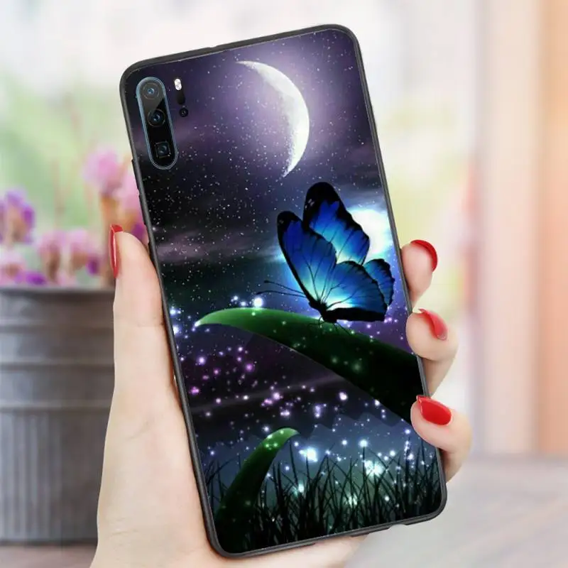 

Phone Case For Huawei honor Mate P 8x 9 10 i 20 30 40 pro lite nova 3 4 5 7 se nova 5t butterfly animal art flower painting