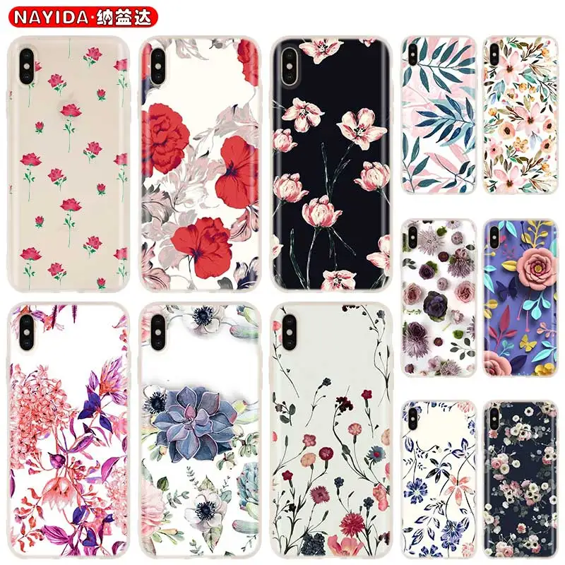 Мягкий силиконовый чехол для iPhone 13 12 11 Pro X XR XS Max Mini 8 7 6s 6 Plus SE 2020 с рисунком пионов