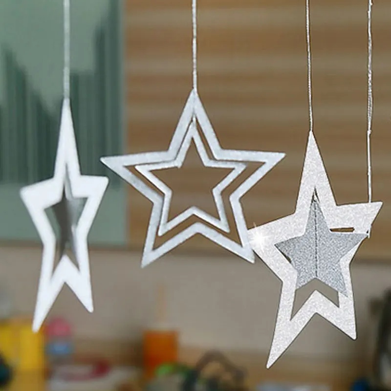 7 шт./компл. креативные полые звезды подвесные украшения потолочные золотые