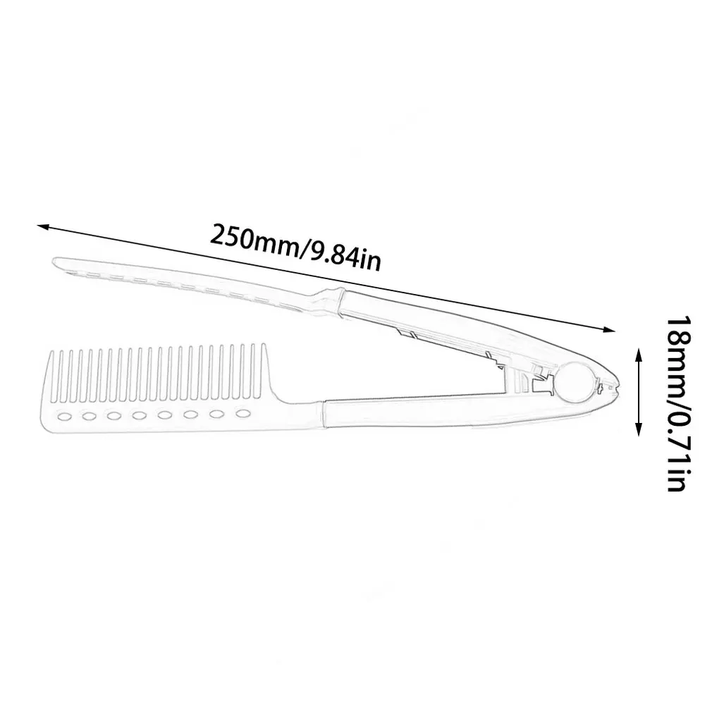 

Hair Straightener V Comb Folding Styling Hairdressing Salon Straightening Brush simple useful portable