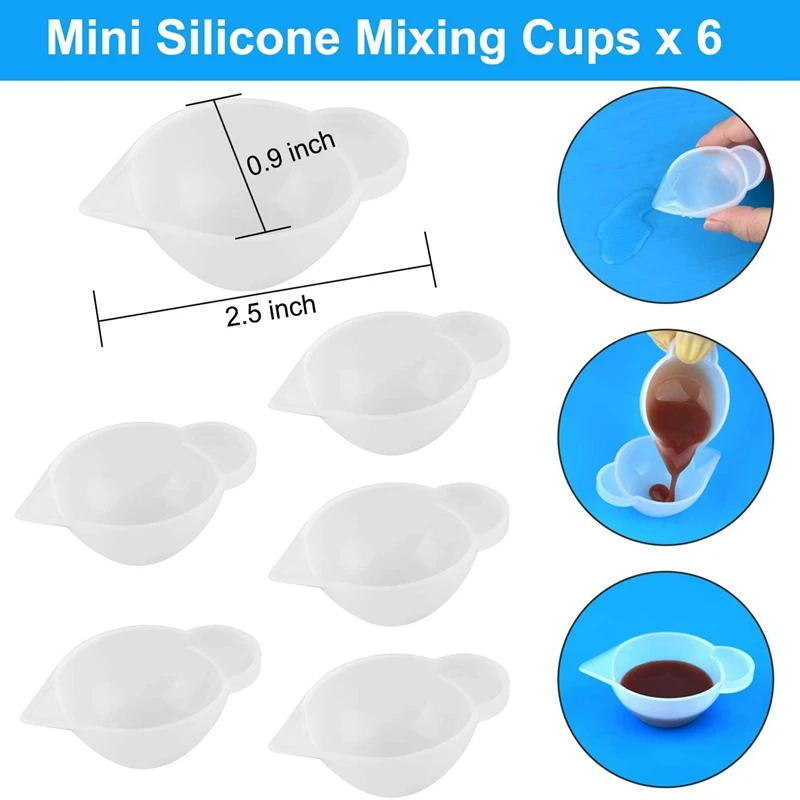 

Silicone Resin Tool Kit- 100Ml Silicone Measuring Cups, Mixing Sticks and Silicone Mat for Making Handmade Craft
