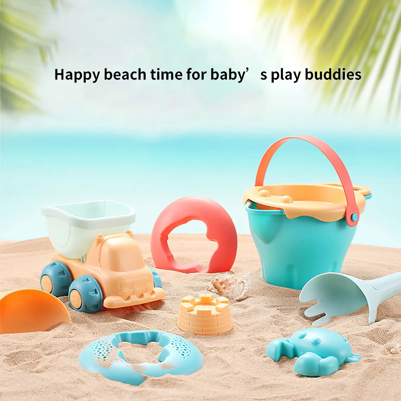 

17pcs Baby Beach Game Toy Children Sandbox Toys Silicone Soft Sand Beach Set Kit Toys For Beach Play Sand Water Play Cart