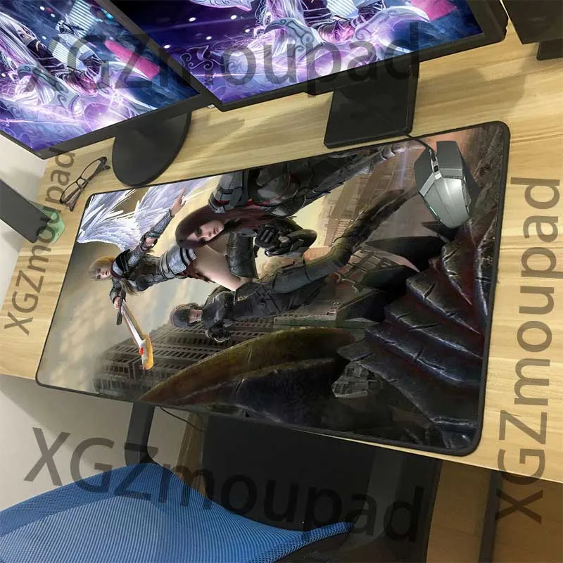 Большой коврик для мыши XGZ с аниме пробный ангел на заказ черный изысканный