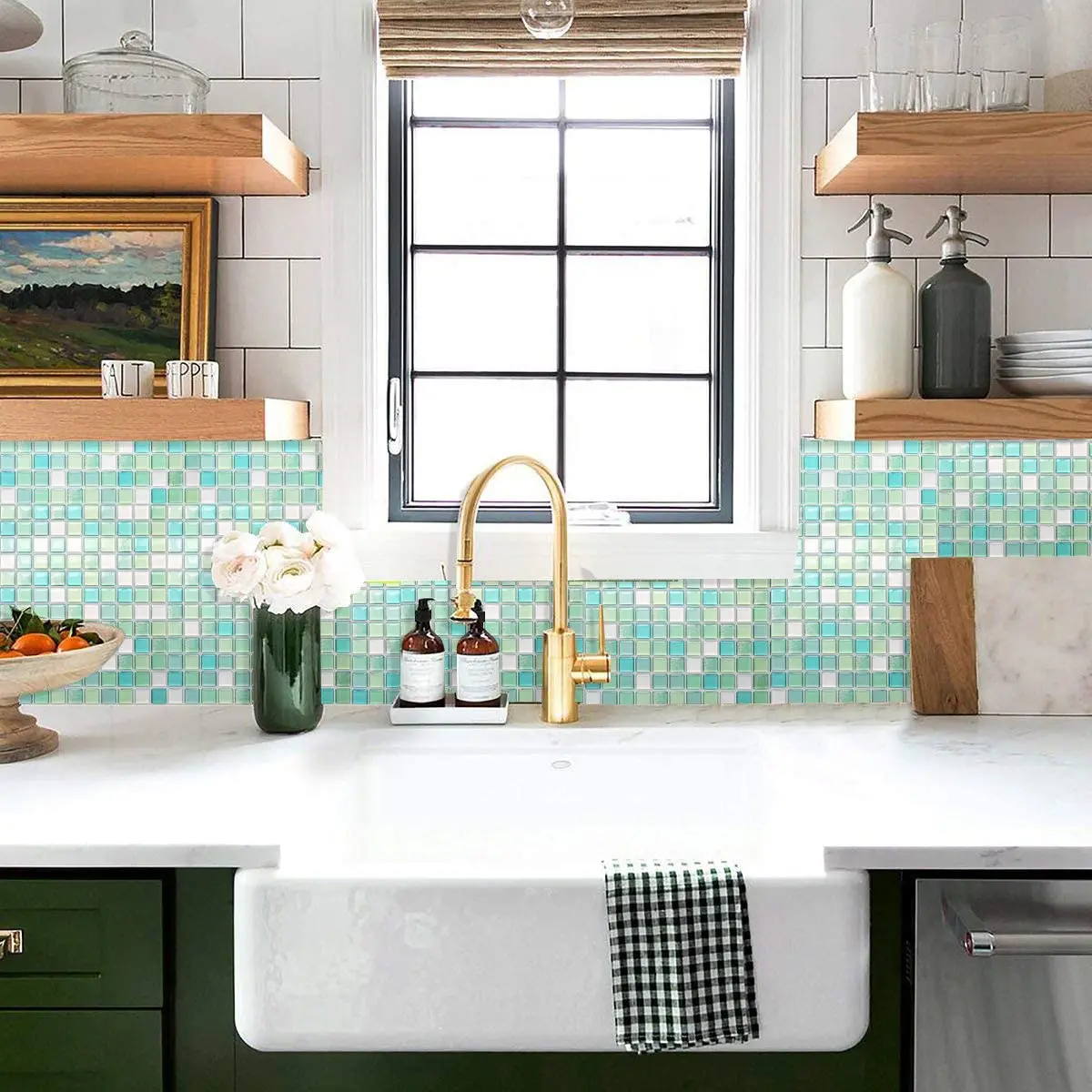 

WODECOR 3D Mosaic Effect,Perfect Backsplash For Home Decoration,Peel And Stick Wall Tile,Waterproof Wall Tiles