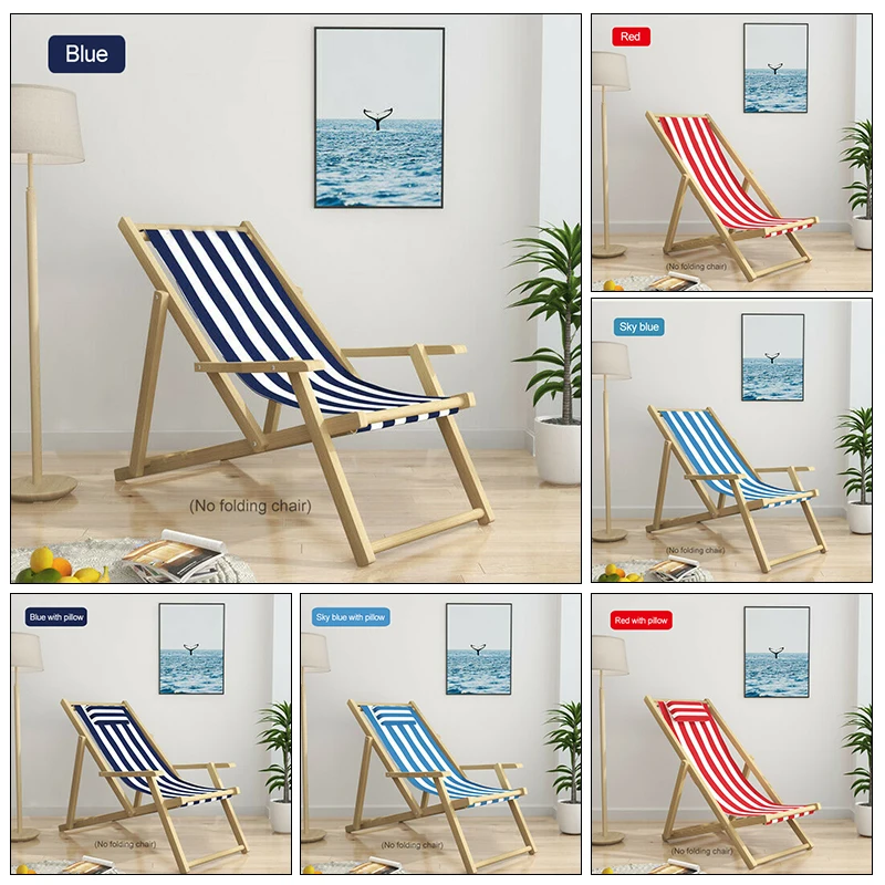 Waterproof Beach Chair Canvas Seat Covers Modern Plain Folding Deck Chair Replacement Cover for Courtyard home Accessories