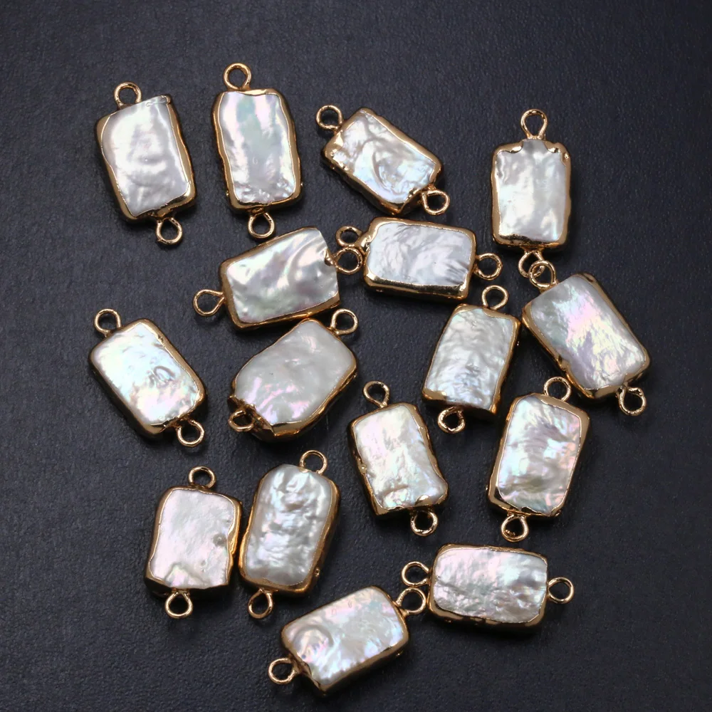 

1Pcs Freshwater Pearl Rectangle Connector For DIY Necklace Bracelet Anklet Sewing Craft Jewelry Accessory Making