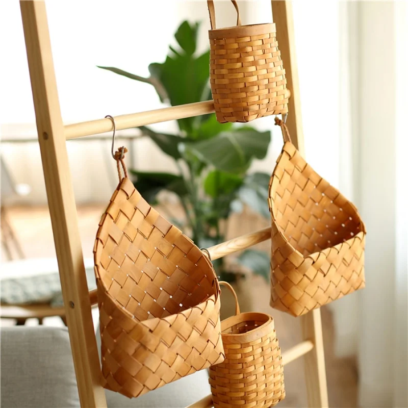 

Woven Wall Storage Basket Hanging Flower Plant Basket for Home Decor FPing