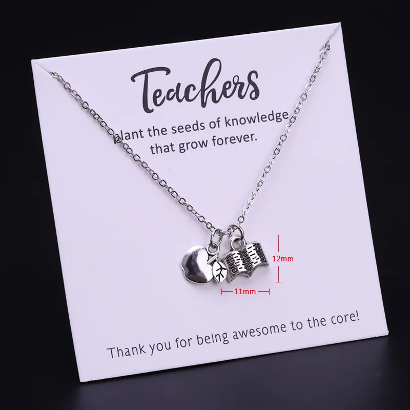 Teacher Teach Apple Chain Necklaces Women Girl's Jewelry Party Friendship Christmas Gift Drop Shipping | Украшения и