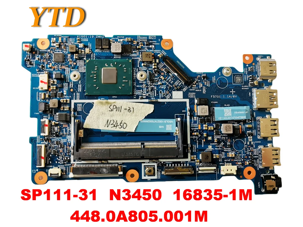 Original for ACER SP111-31 laptop motherboard SP111-31  N3450  16835-1M  448.0A805.001M  tested good free shipping