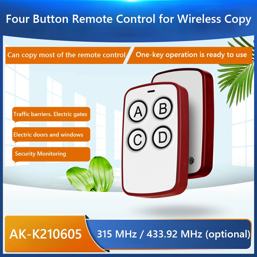 

Universal 433MHZ RF Remote Control For Car Key Buttons Garage Gate Door Copy Remote Garage Door Opener Remote Control Duplicator