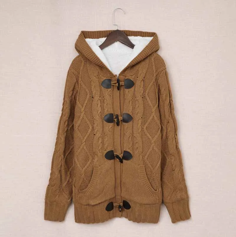 Женский осенне-зимний Кардиган с капюшоном размеры до 2XL | Женская одежда