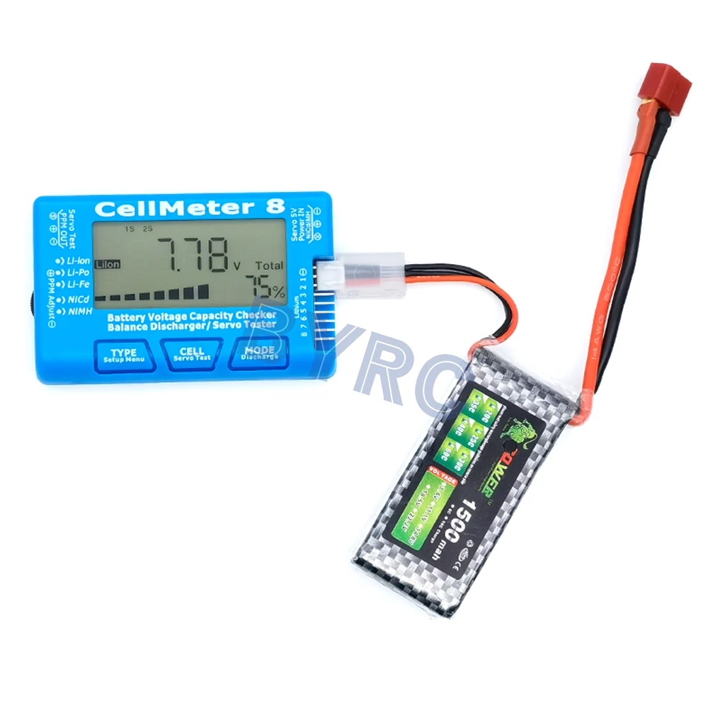 RC CellMeter-8 1-8S измеритель емкости аккумулятора напряжения LiPo li-lon NiMH 8 высокое