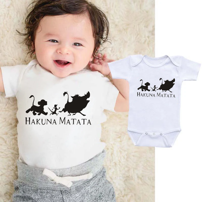 DERMSPE 2019 г. Одежда для новорожденных мальчиков и девочек с надписью HAKUNA MATATA Детский