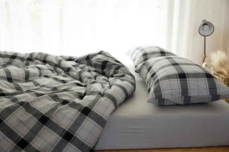 Комплект постельного белья в клетку комплект из 50 простых стеганых