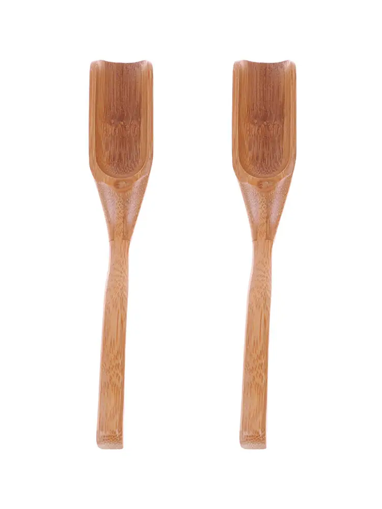 

2Pcs Bamboo Spoon Coffee Teaspoon Matcha Powder Scoop Green Tea Leaves Tool