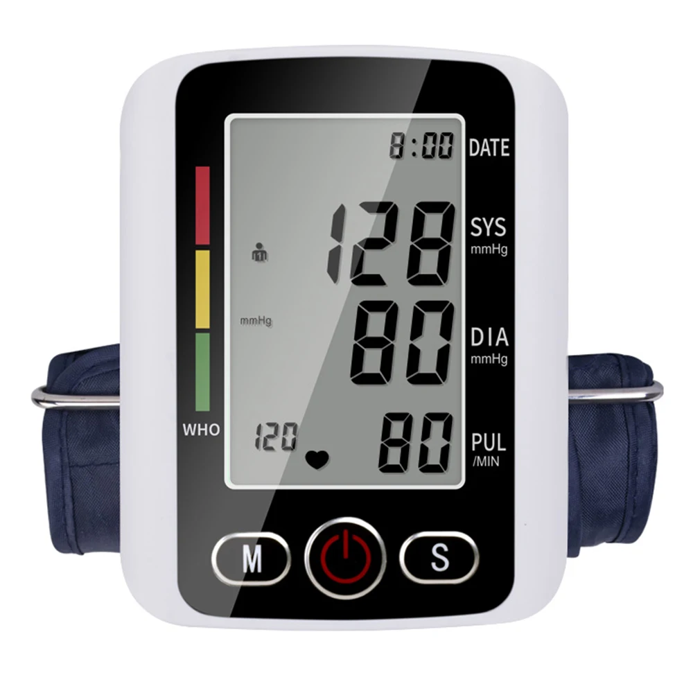 

Arm Sphygmomanometer Portable Blood Pressure Monitor Automatic Heart Rate Measuring Voice Dual Users Medical Device