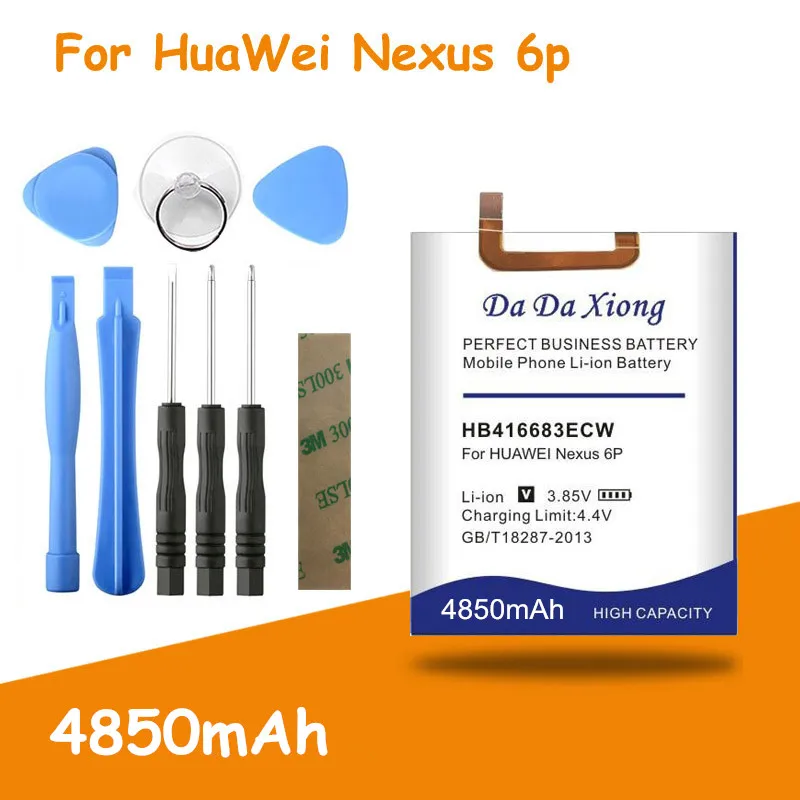 Бесплатная доставка 4850 мАч HB416683ECW Аккумулятор для Huawei Google Ascend Nexus 6P H1511 H1512 большой