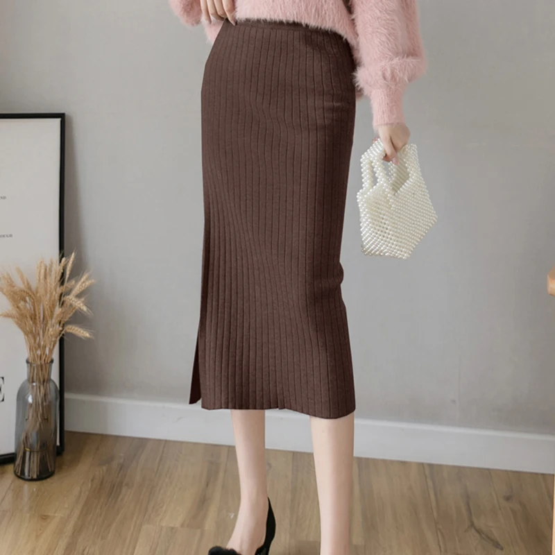 Sungtin Офисные женские туфли Разделение облигающие трикотажные юбки Для женщин