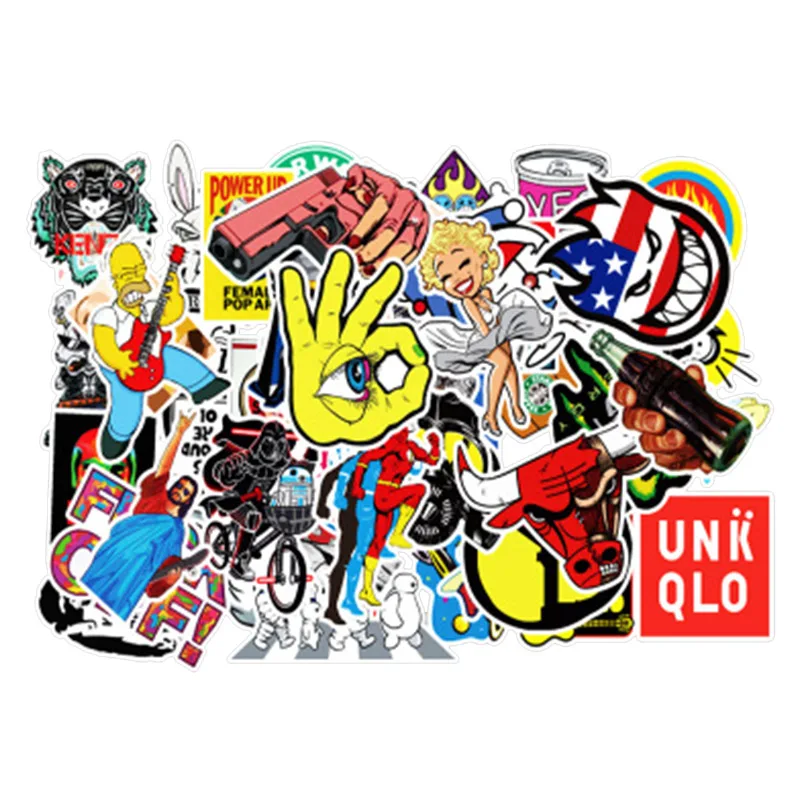 50 звёзд классические модные наклейки граффити для мотоцикла автомобиля и