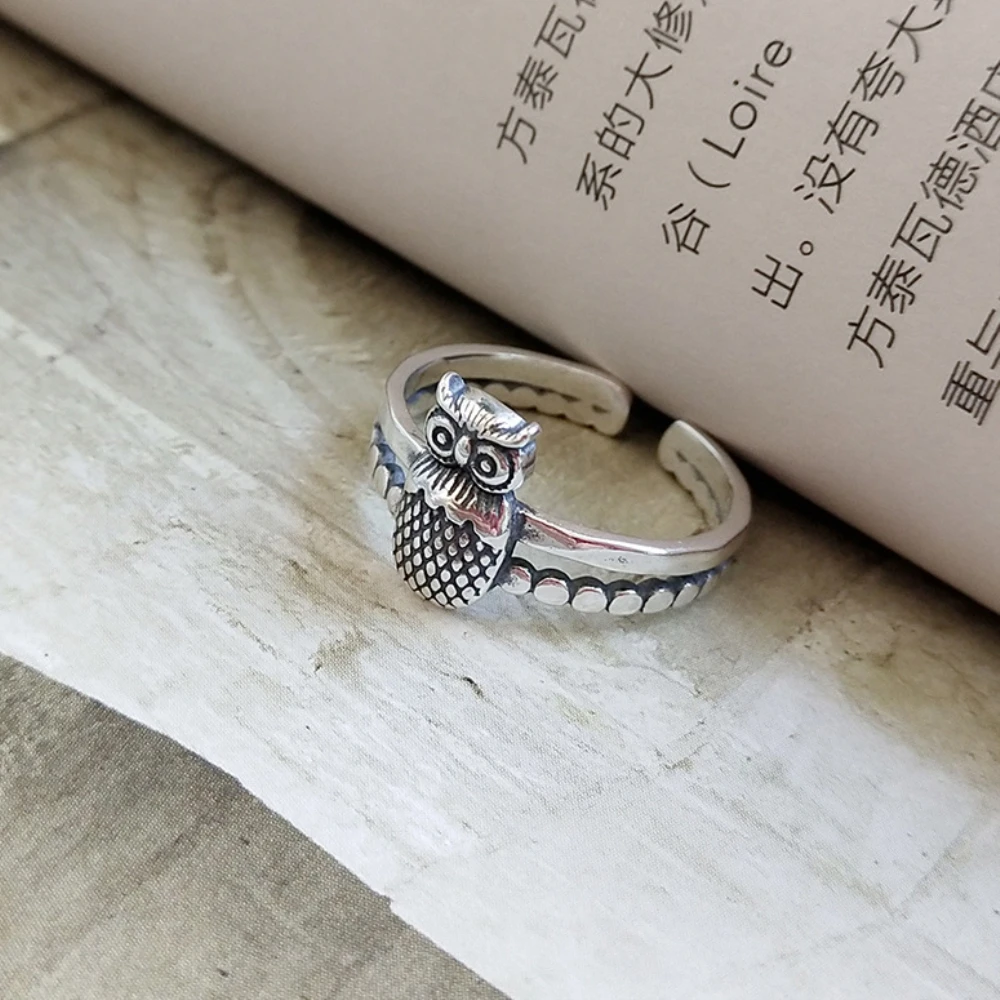 Винтажное ювелирное изделие в стиле хиппи серебряное кольцо и совы ювелирные