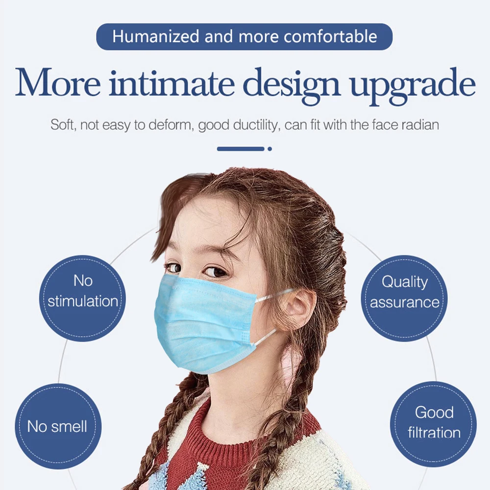 Fast Shipping Disposable Child Mask Children Face 50pcs/100pcs/200pcs 3-layer Non-woven Kids Protection Masks | Дом и сад