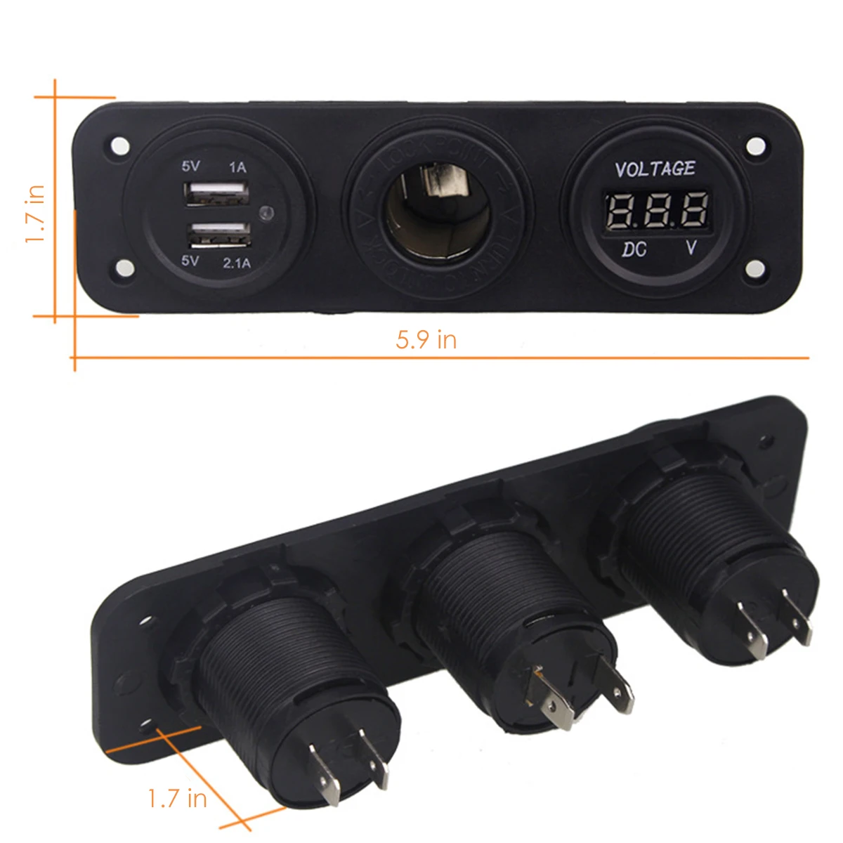 Водонепроницаемый цифровой дисплей 2 USB светодиодный 3 1 а автомобильное зарядное