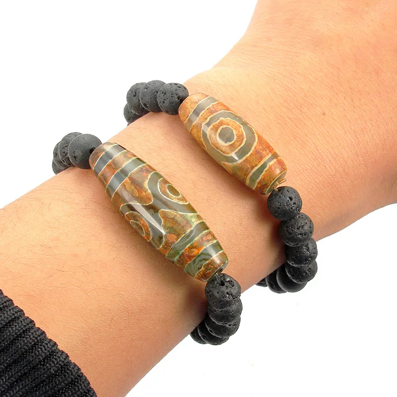 

Men Bracelets Natural Lava Stone Beads Bracelet Moonstone Labradorite Tibetan Buddha Bracelet for Couples Jewelry Male Pulseira