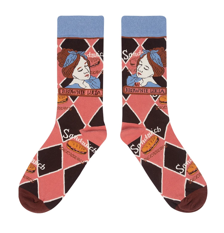 Счастливые носки женские mulher skarpetki хлопковые calcetines mujer divertido ponozky skarpety damskie transp носки art meia уличная одежда - Цвет: llt4