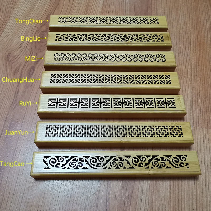 

2PCS Bamboo Wooden Incense Stick Holder Burning Joss Insence Box Burner Ash Catcher