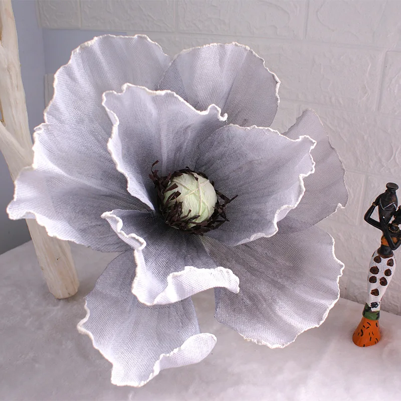 

40CM Linen Simulation Poppy Flower Head Wedding Road Lead Wall Background Decor Shopping Mall Window Display Poppies Flowers