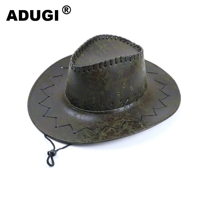 Ковбойская шляпа ADUGI в западном стиле с трещинами модные мужские и женские шляпы