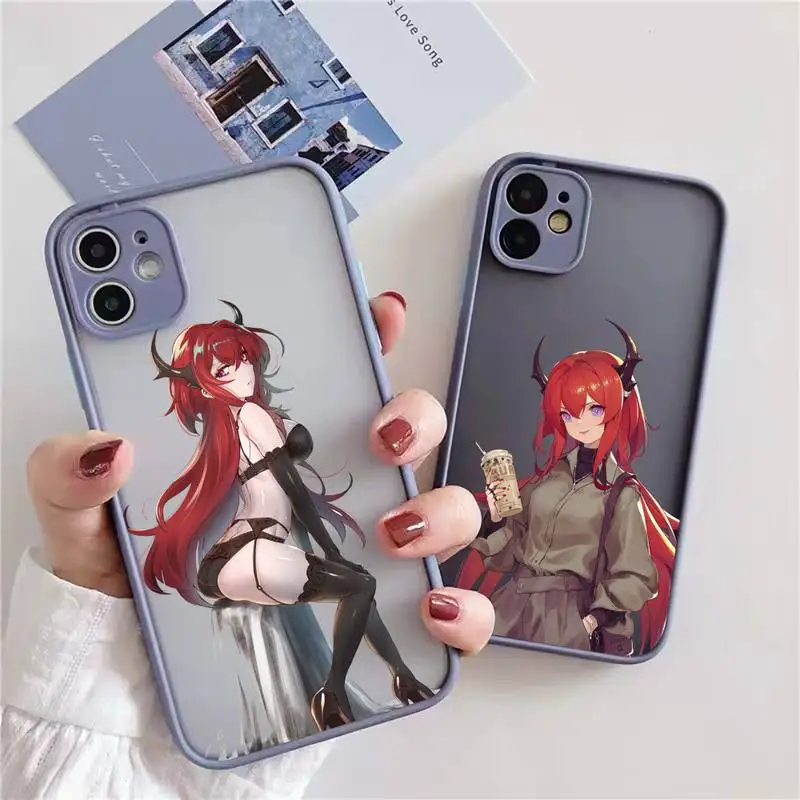 

Surtr Arknights Phone Case For iphone 13 12 11 xr xs x 7 8 pro max Light gray Soft TPU Silicone Clear Case Cover