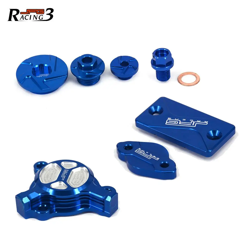 

Motorcycle Engine Timing Oil Drain Plug Front Rear Brake Fluid Reservoir Oil Filter Cap Cover For Yamaha YZ250F YZ450F YZ 250F