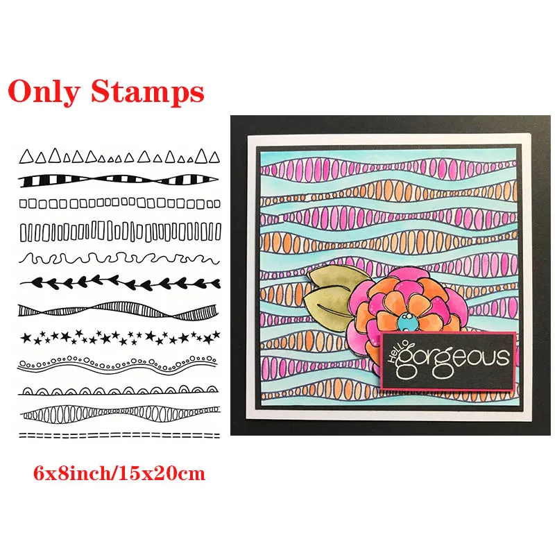 

Doodle Borders 2021 New Transparent Stamps for DIY Scrapbooking Paper Card Making Craft Supplies Clear Stamps