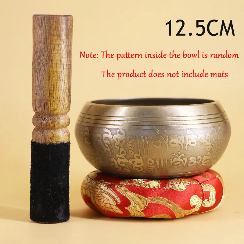 12.5CM Непальская тибетская Поющая чаша ручной работы, Набор декоративных настенных блюд, резонансная медитация, Поющая чаша для чакры - Цвет: 12.5CM