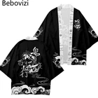 Халат в японском стиле аниме, кардиган для женщин и мужчин, Харадзюку, рубашки для косплея с рассекающим демонов, сексуальная юката, черное традиционное хаори кимоно, модное