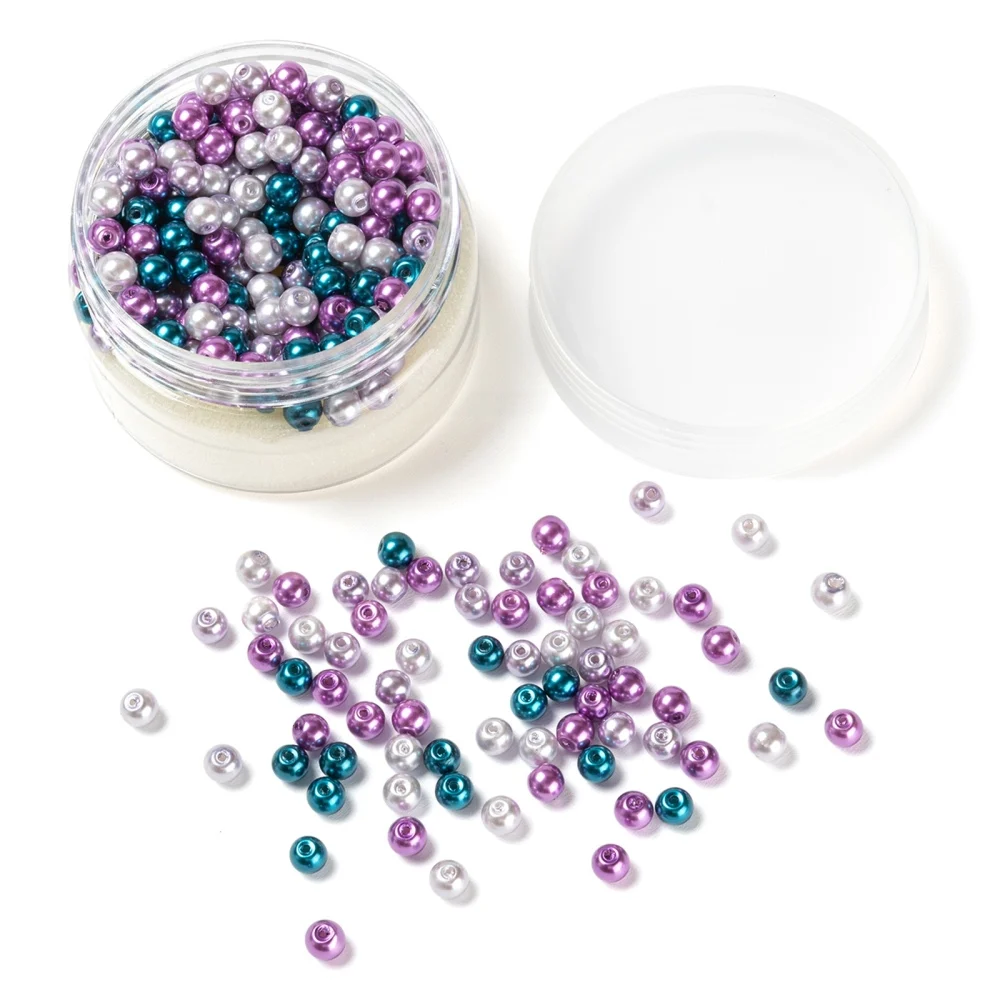 300pcs/Box Christmas Theme Baking Painted Glass Pearl Round Beads 6~7mm for Fashion jewelry making DIY Accessories Mix Color | Украшения и