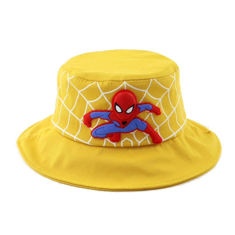 Шляпа для малышей "Человек-паук" MARVEL с светодиодами для мальчиков и девочек из хлопка, складывающаяся в панамский стиль, осеннее солнцезащитное головное убор.