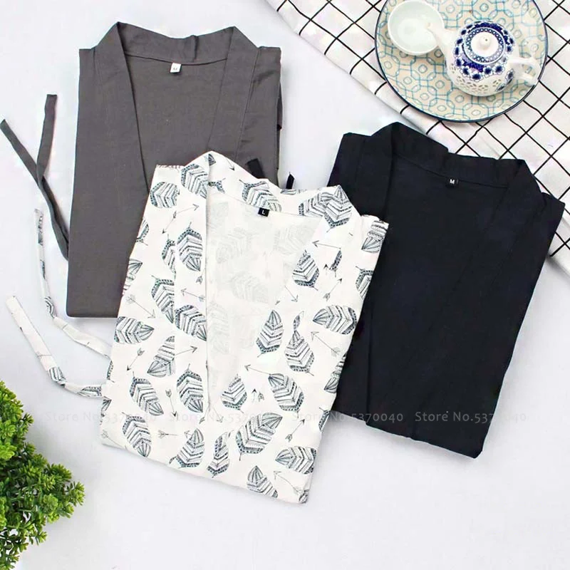 Халат-кимоно мужской из японского хлопка хаори юката халат для ванны пижама